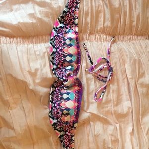 LA Hearts Bandeau Swim Top With Attachable Strap